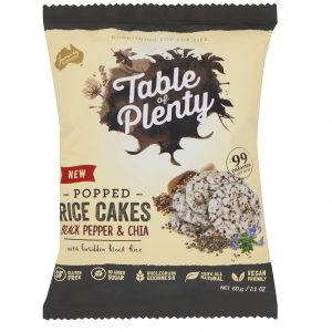 Table of Plenty Popped Rice Cakes - Black Pepper and Chia vegan friendly