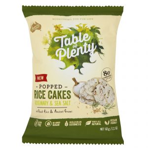 Table of Plenty Popped Rice Cakes - Rosemary and Sea Salt vegan friendly