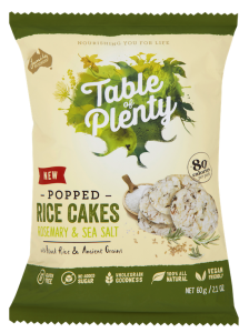 Table of Plenty Popped Mini Rice Cakes - Rosemary & Sea Salt 60g