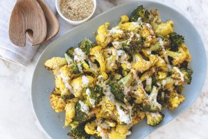 Spiced Cauliflower & Broccoli with Lemon & Herb Dukkah Tahini Dressing