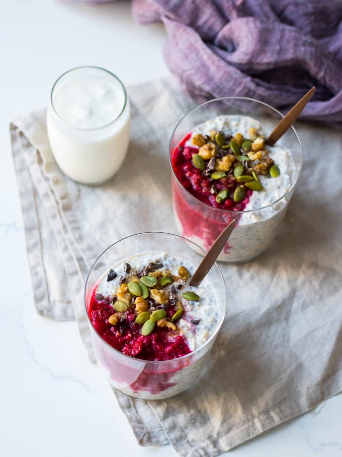 Raspberry Table of Plenty Kefir Overnight Oats - Table of Plenty