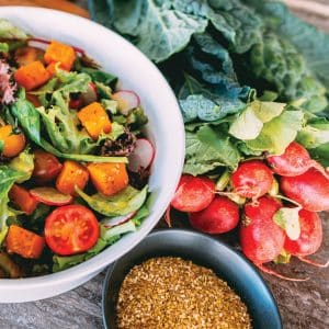 Table of plenty Dukkah salad recipe
