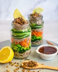 Asian Dukkah soba noodle jar salad